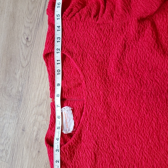 Vntg EUC David Warren NY 80's red peplum tiered dress 12 - Picture 15 of 16